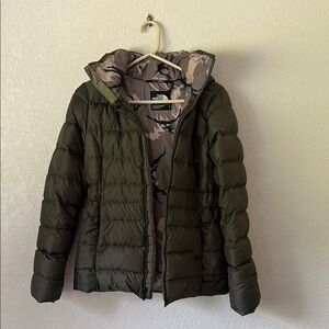 The North Face Green Puffer Jacket with Hood